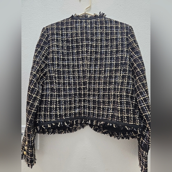 Nanette Lepore Black and Cream Tweed Blazer. Size M. - Picture 5 of 10